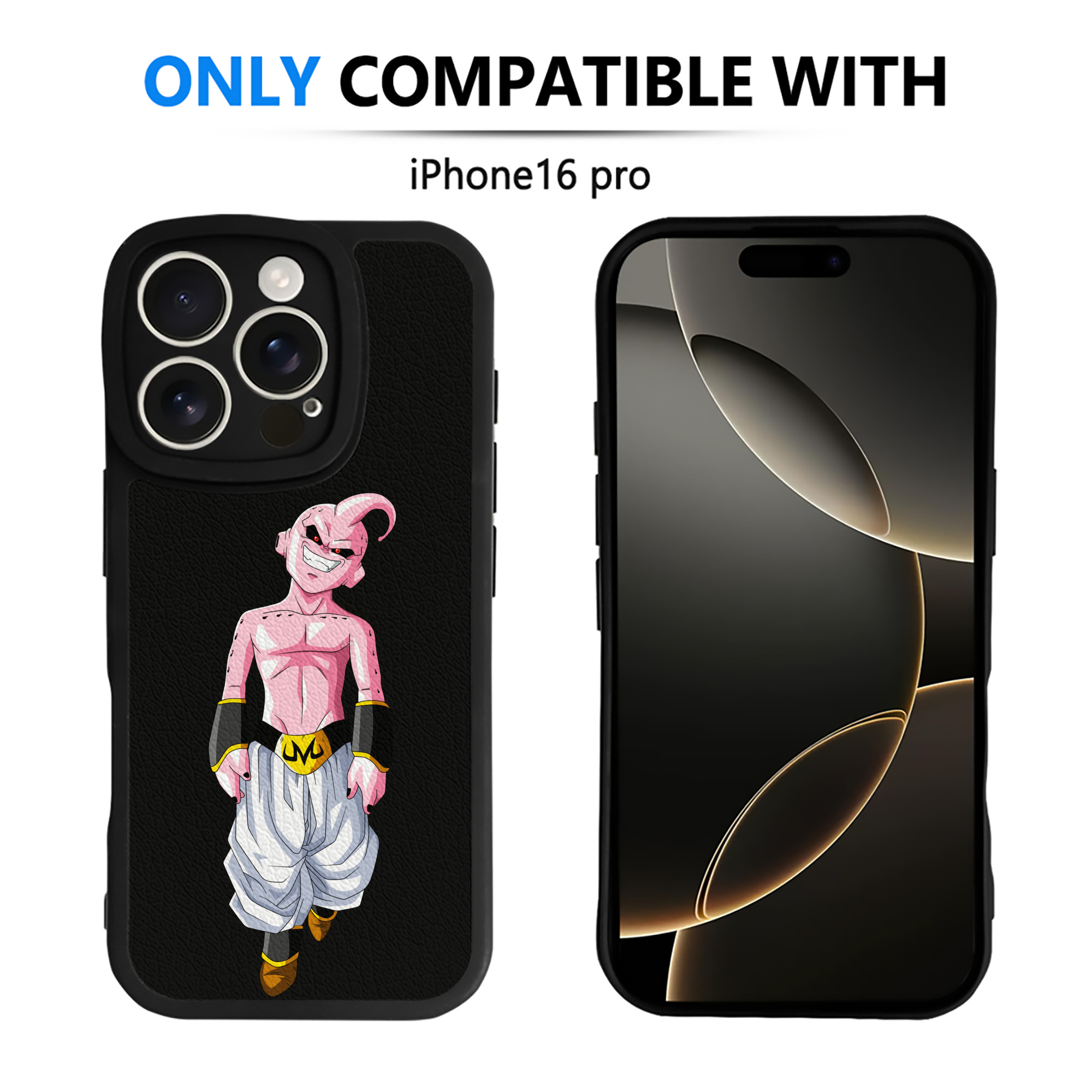 （画像用） ドラゴンボール 魔人ブウ DRAGON BALL Majin Buu 【iPhone 16シリーズ対応】シリコンスマホケース（レザー調） 材質：シリコン
